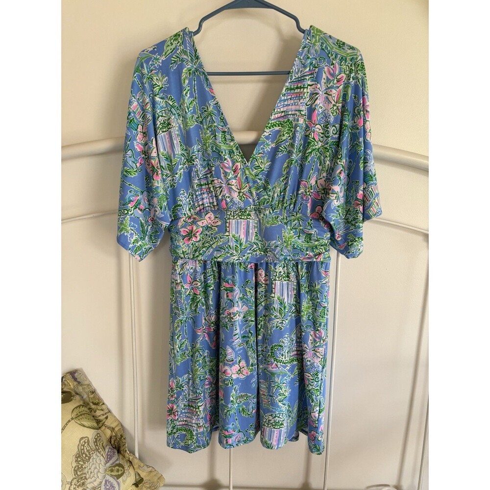 Lilly Pulitzer Parigi Floral Skort Romper in Boca Blue Beneath Bougainville MED - Picture 5 of 8